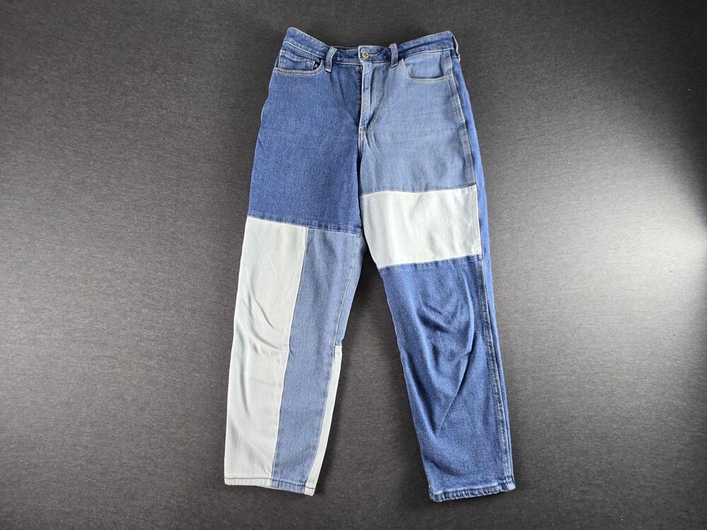 Hollister Jeans Juniors 3S W26 L25 High-Rise Mom Patchwork Colorblock Denim